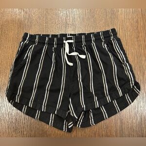 Billabong Black Striped Drawstring Shorts